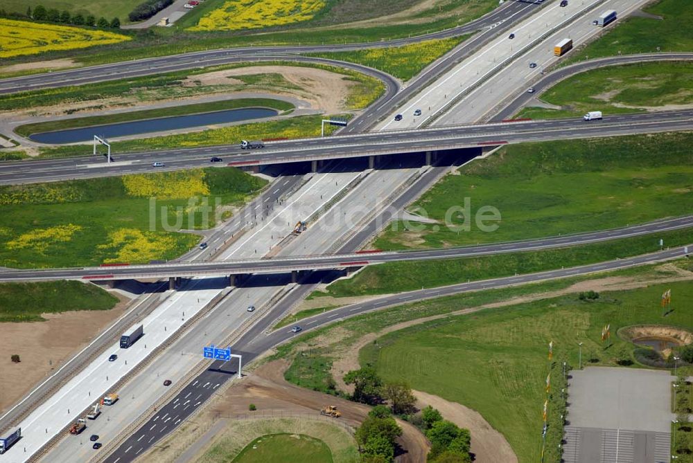 Brehna aus der Vogelperspektive: Ausbau der A100-Umfahrung - Brehna (Sachsen-Anhalt)