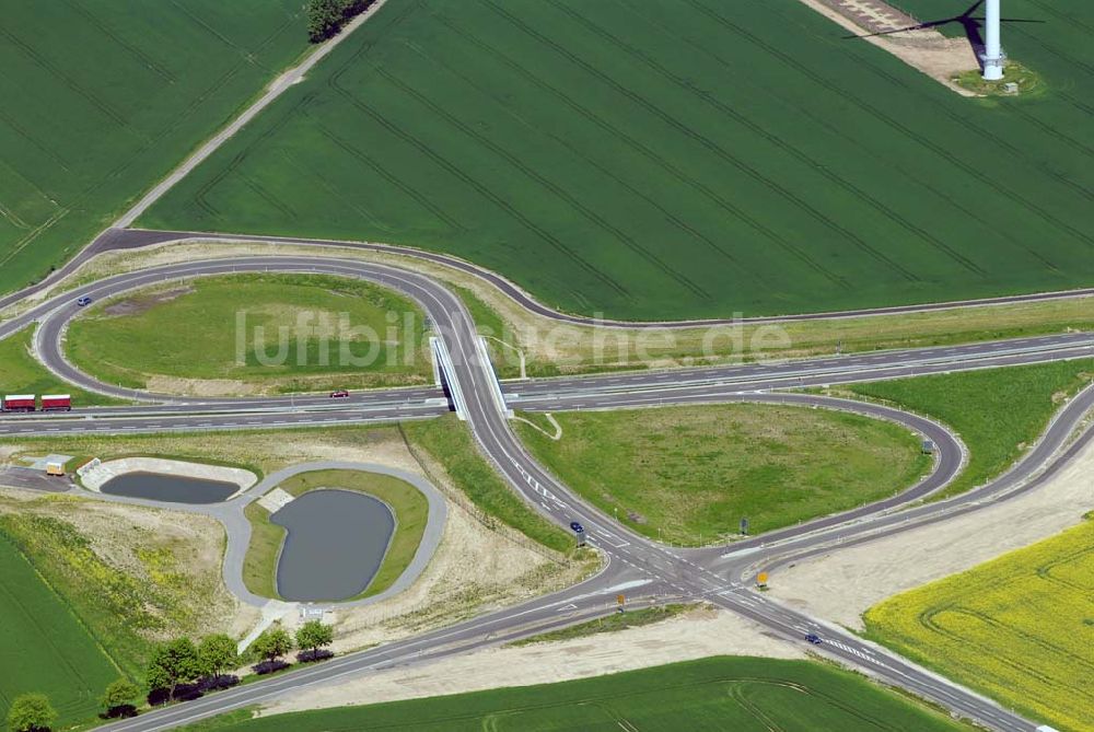 Luftbild Brehna - Ausbau der A100-Umfahrung - Brehna (Sachsen-Anhalt)