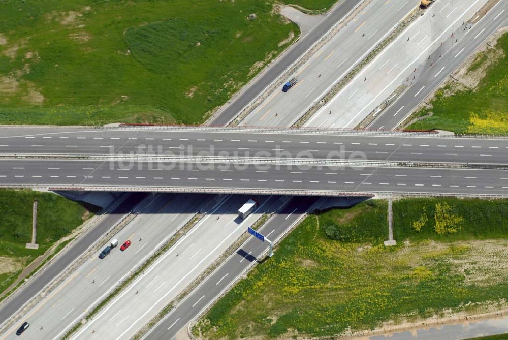 Luftbild Brehna - Ausbau der A100-Umfahrung - Brehna (Sachsen-Anhalt)