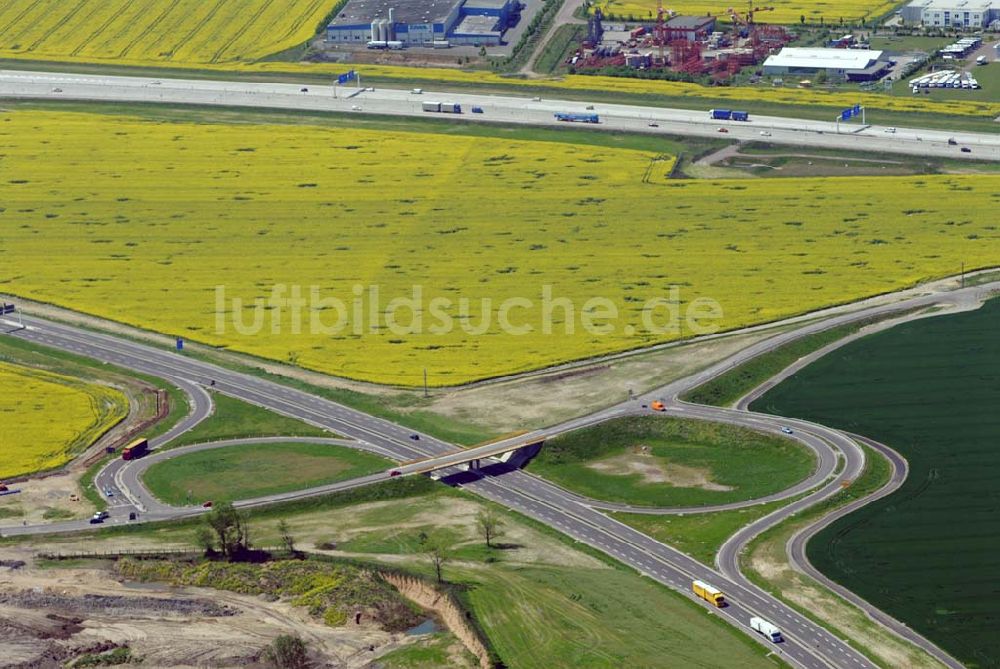 Luftbild Brehna - Ausbau der A100-Umfahrung - Brehna (Sachsen-Anhalt)