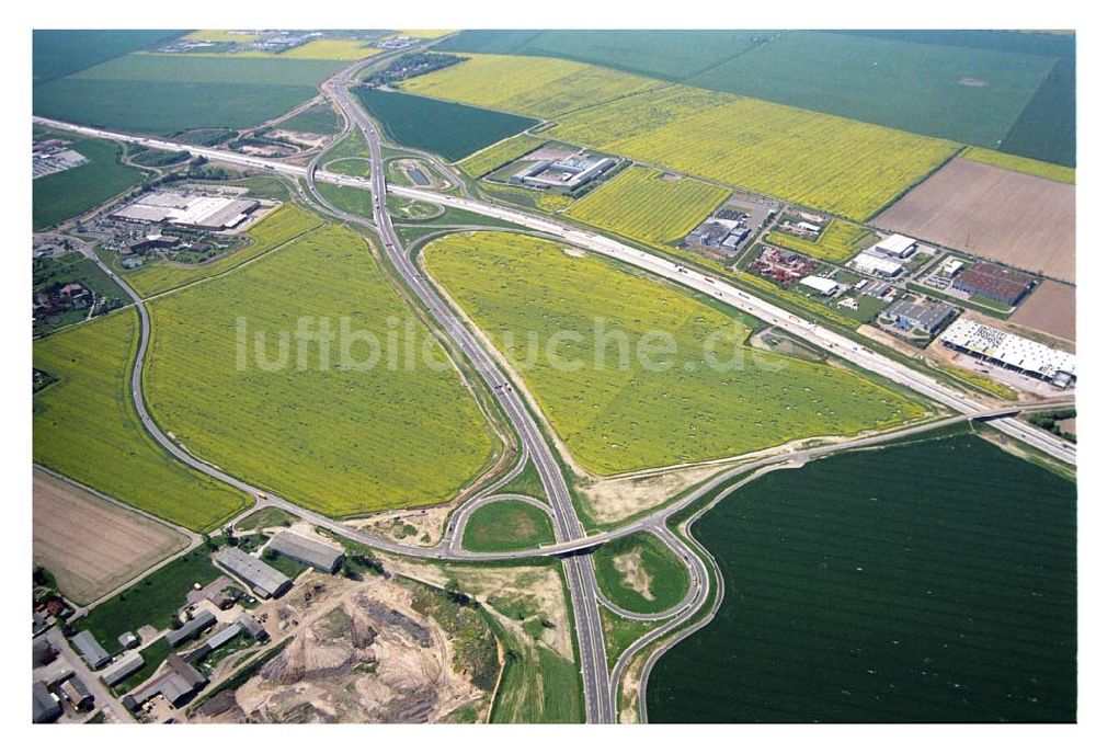 Berlin von oben - Ausbau der A100-Umfahrung - Brehna (Sachsen-Anhalt)