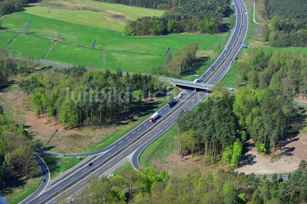 Luftbild Spreeenhagen - Ausbau und Verbreiterung der Streckenführung der Autobahn / Bundesautobahn BAB A12 / E30 am Abzweig zur Landesstraße L23 bei Spreenhagen im Bundesland Brandenburg