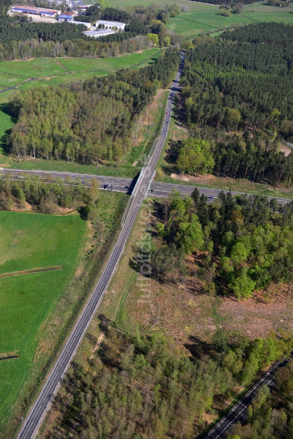 Luftbild Spreeenhagen - Ausbau und Verbreiterung der Streckenführung der Autobahn / Bundesautobahn BAB A12 / E30 am Abzweig zur Landesstraße L23 bei Spreenhagen im Bundesland Brandenburg