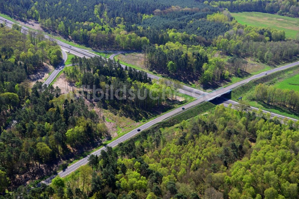 Luftbild Spreeenhagen - Ausbau und Verbreiterung der Streckenführung der Autobahn / Bundesautobahn BAB A12 / E30 am Abzweig zur Landesstraße L23 bei Spreenhagen im Bundesland Brandenburg