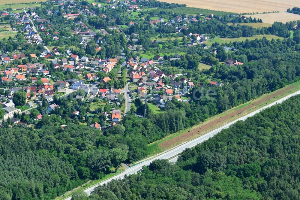 Luftaufnahme Rauen - Ausbau und Verbreiterung der Streckenführung der Autobahn / Bundesautobahn BAB A12 / E30 bei Rauen im Bundesland Brandenburg