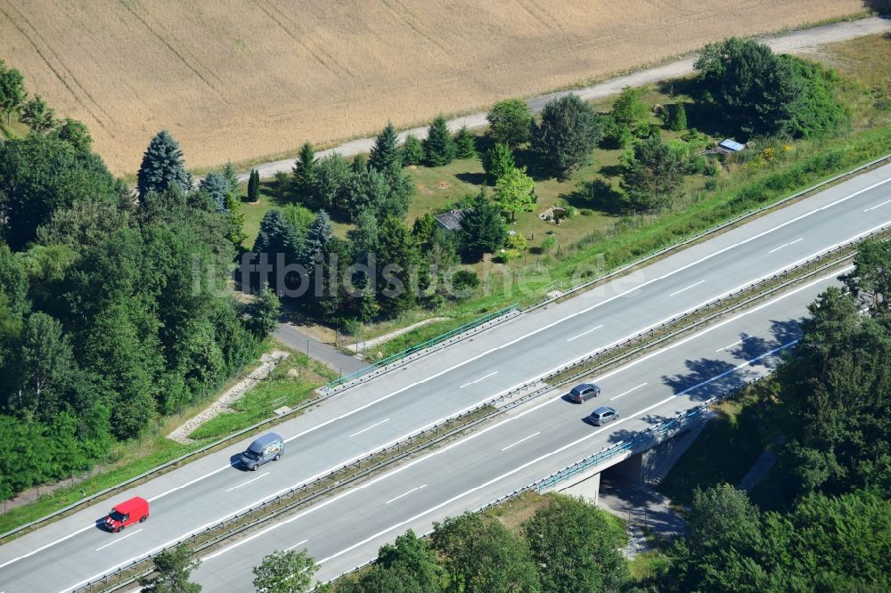 Luftbild Rauen - Ausbau und Verbreiterung der Streckenführung der Autobahn / Bundesautobahn BAB A12 / E30 bei Rauen im Bundesland Brandenburg