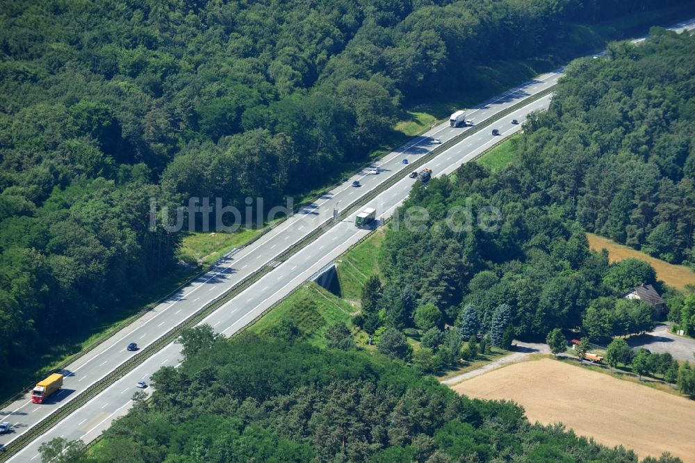 Luftbild Rauen - Ausbau und Verbreiterung der Streckenführung der Autobahn / Bundesautobahn BAB A12 / E30 bei Rauen im Bundesland Brandenburg