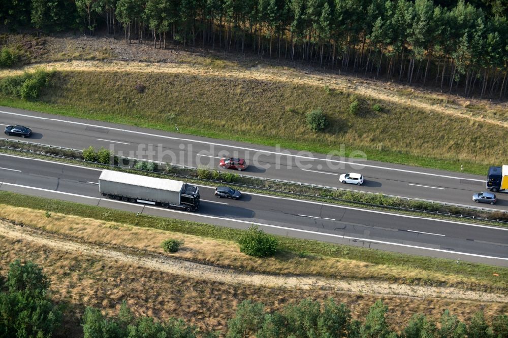 Luftbild Spreenhagen - Ausbau und Verbreiterung der Streckenführung der Autobahn / Bundesautobahn BAB A12 bei Spreenhagen am Berliner Ring in Brandenburg