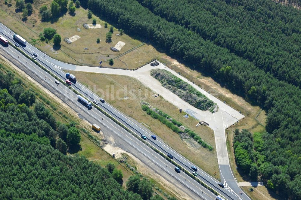 Luftbild Spreenhagen - Ausbau und Verbreiterung der Streckenführung der Autobahn / Bundesautobahn BAB A12 / E30 bei Spreenhagen im Bundesland Brandenburg