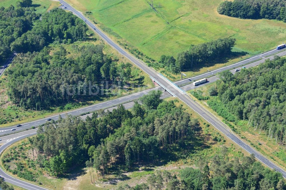 Luftbild Spreenhagen - Ausbau und Verbreiterung der Streckenführung der Autobahn / Bundesautobahn BAB A12 / E30 bei Spreenhagen im Bundesland Brandenburg