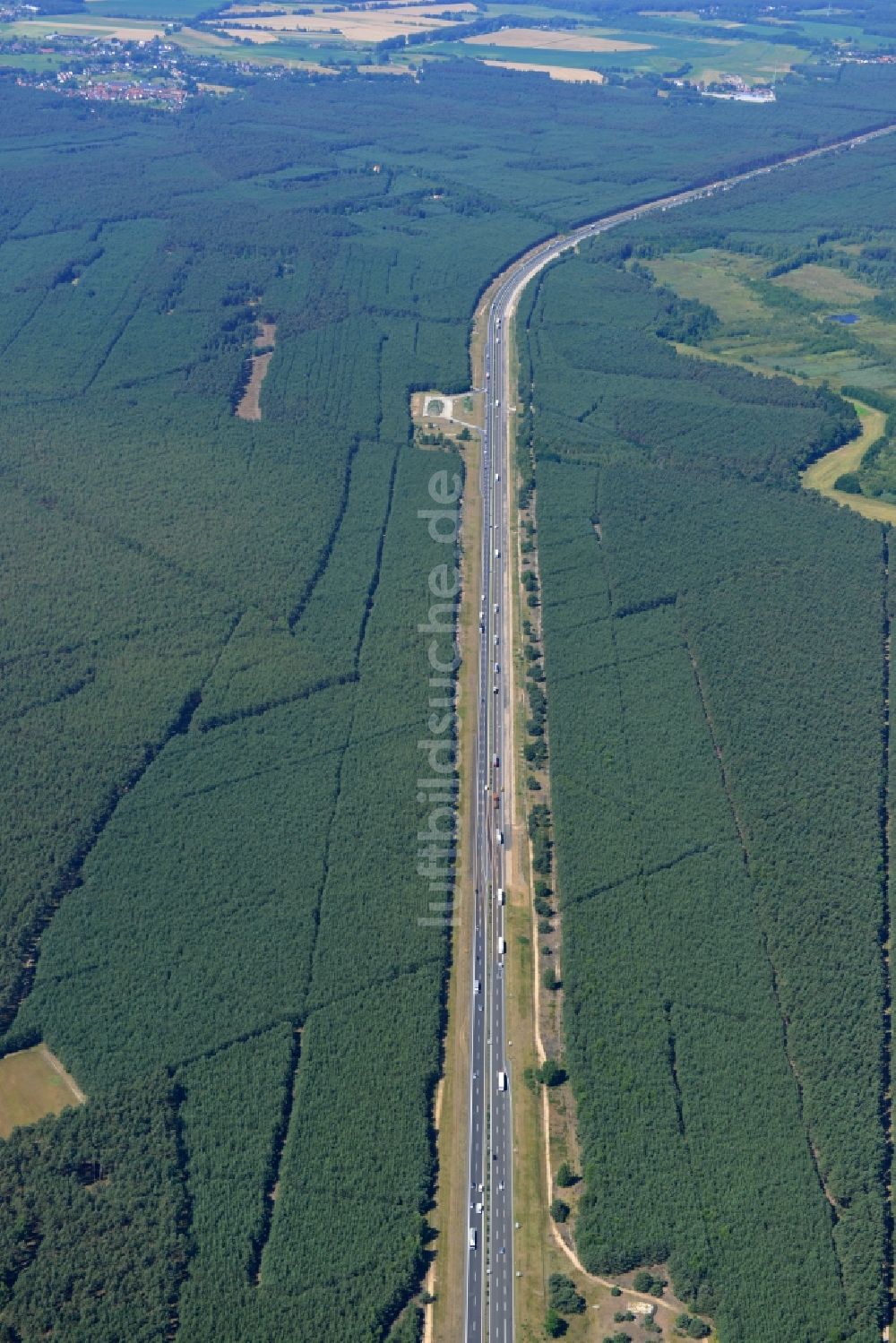 Luftbild Spreenhagen - Ausbau und Verbreiterung der Streckenführung der Autobahn / Bundesautobahn BAB A12 / E30 bei Spreenhagen im Bundesland Brandenburg