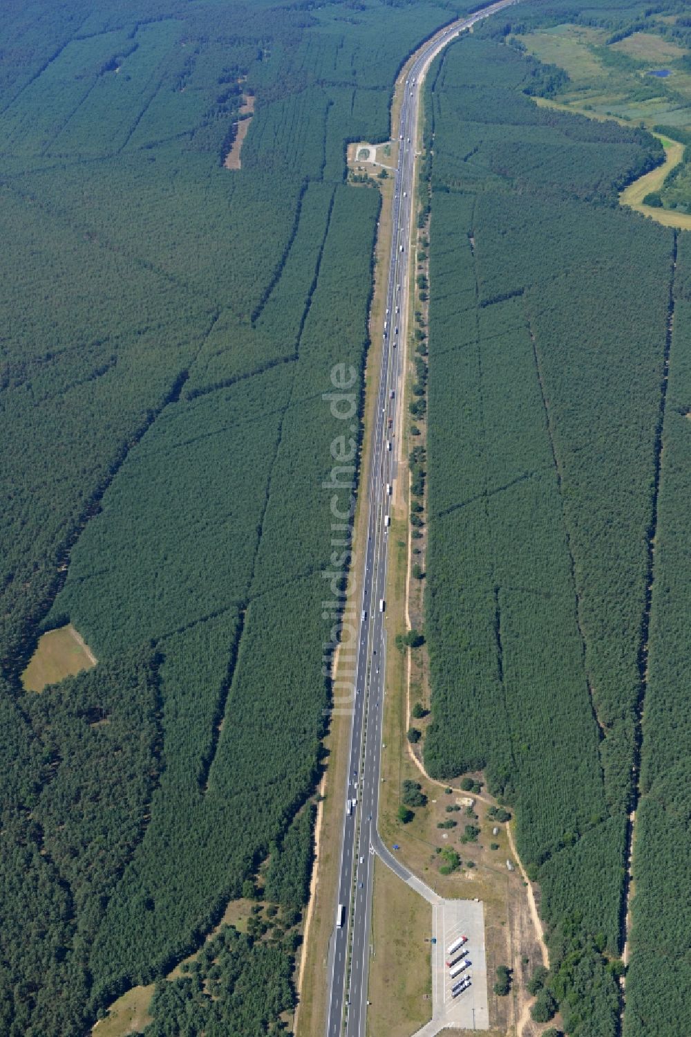 Luftaufnahme Spreenhagen - Ausbau und Verbreiterung der Streckenführung der Autobahn / Bundesautobahn BAB A12 / E30 bei Spreenhagen im Bundesland Brandenburg