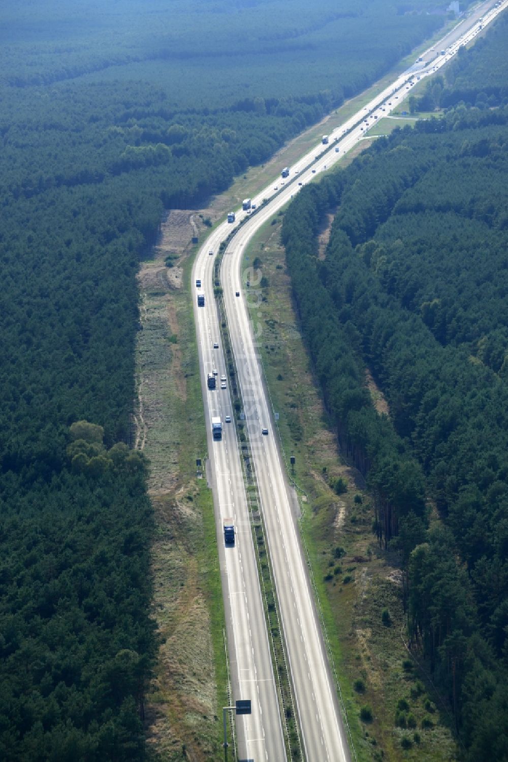 Luftbild Spreenhagen - Ausbau und Verbreiterung der Streckenführung der Autobahn / Bundesautobahn BAB A12 / E30 bei Spreenhagen im Bundesland Brandenburg