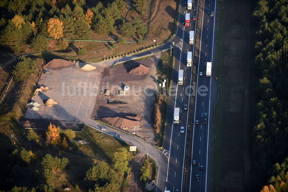 Luftbild Spreenhagen - Ausbau und Verbreiterung der Streckenführung der Autobahn / Bundesautobahn BAB A12 / E30 bei Spreenhagen im Bundesland Brandenburg