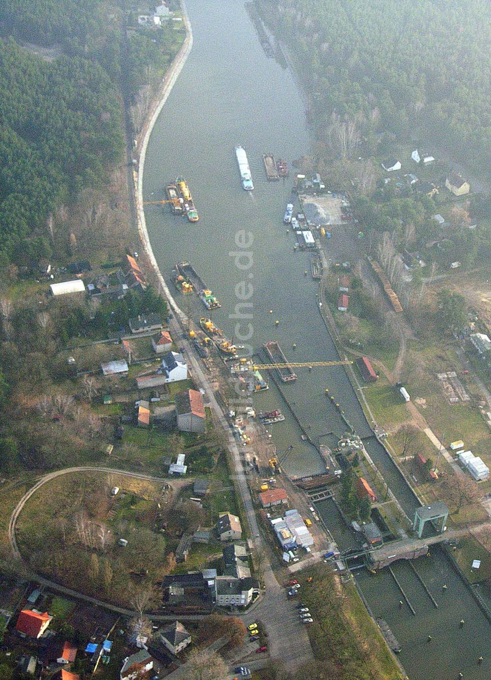 Luftaufnahme Wernsdorf - Ausbau der Wernsdorfer Schleuse am Oder-Spree-Kanal