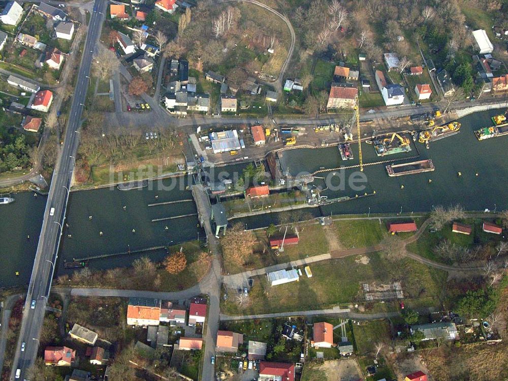 Luftaufnahme Wernsdorf - Ausbau der Wernsdorfer Schleuse am Oder-Spree-Kanal