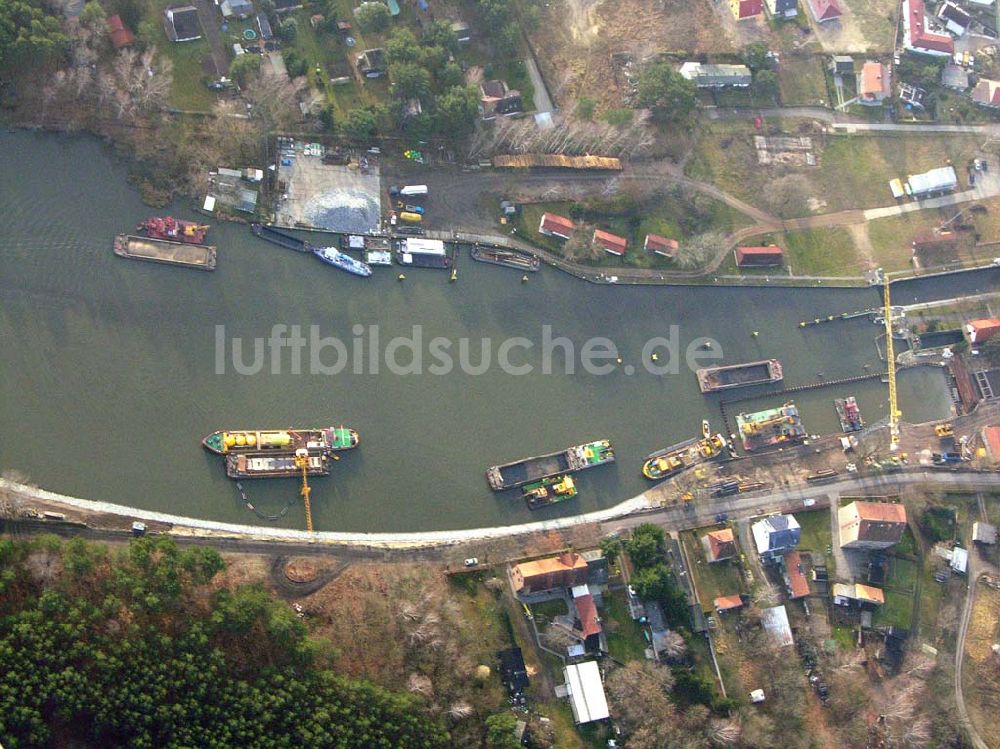 Wernsdorf von oben - Ausbau der Wernsdorfer Schleuse am Oder-Spree-Kanal