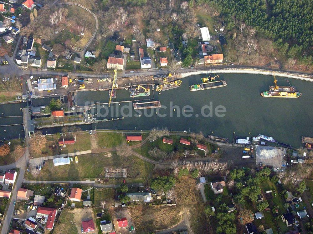 Wernsdorf von oben - Ausbau der Wernsdorfer Schleuse am Oder-Spree-Kanal