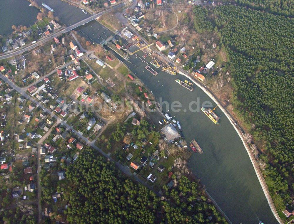 Luftbild Wernsdorf - Ausbau der Wernsdorfer Schleuse am Oder-Spree-Kanal