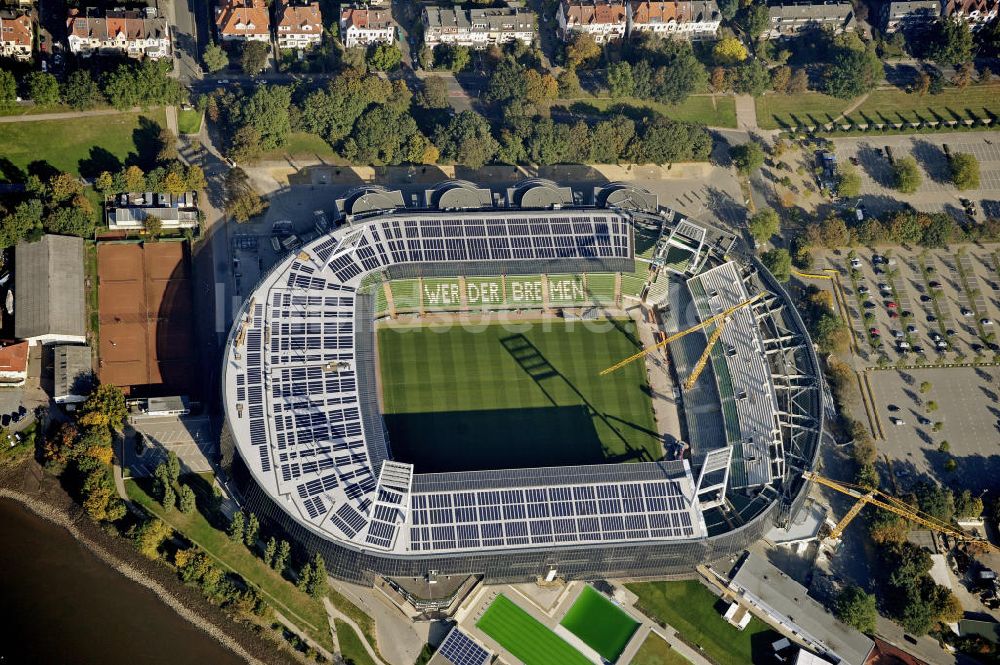 Bremen von oben - Ausbau Weserstadion Bremen