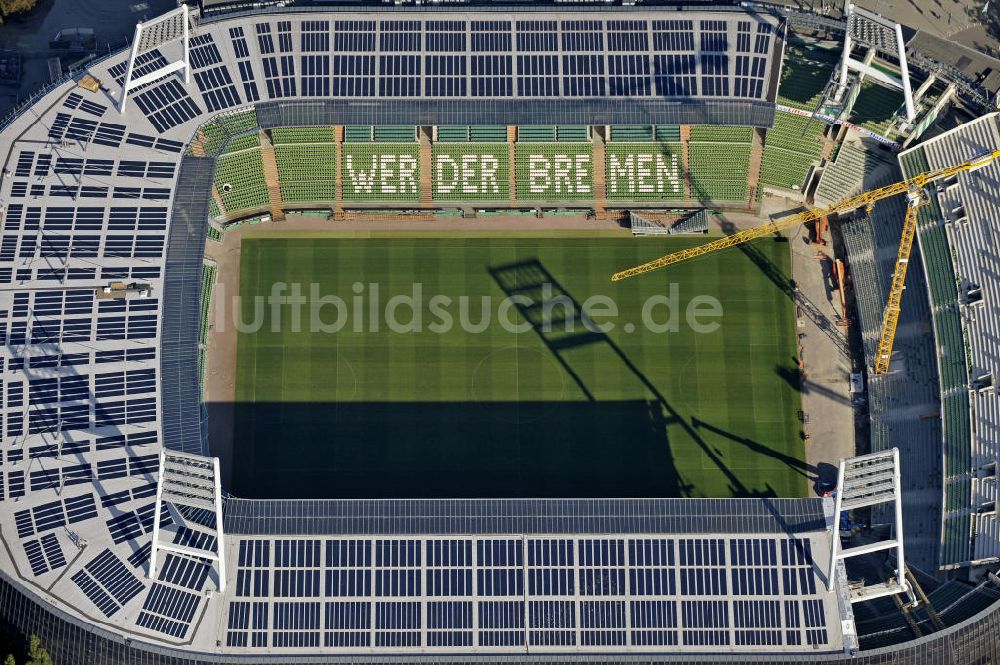 Bremen von oben - Ausbau Weserstadion Bremen