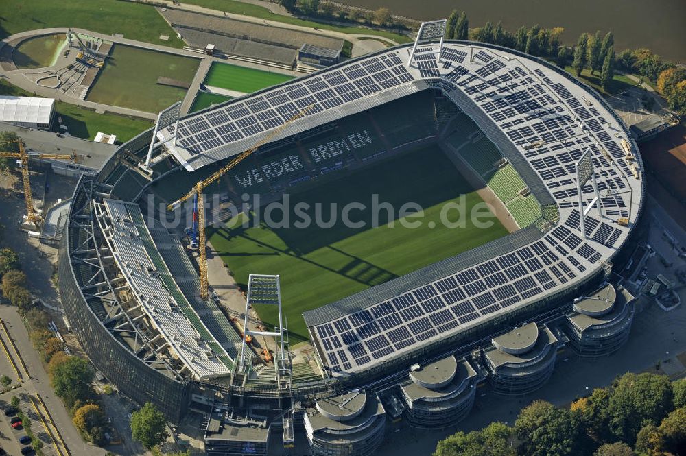 Bremen von oben - Ausbau Weserstadion Bremen