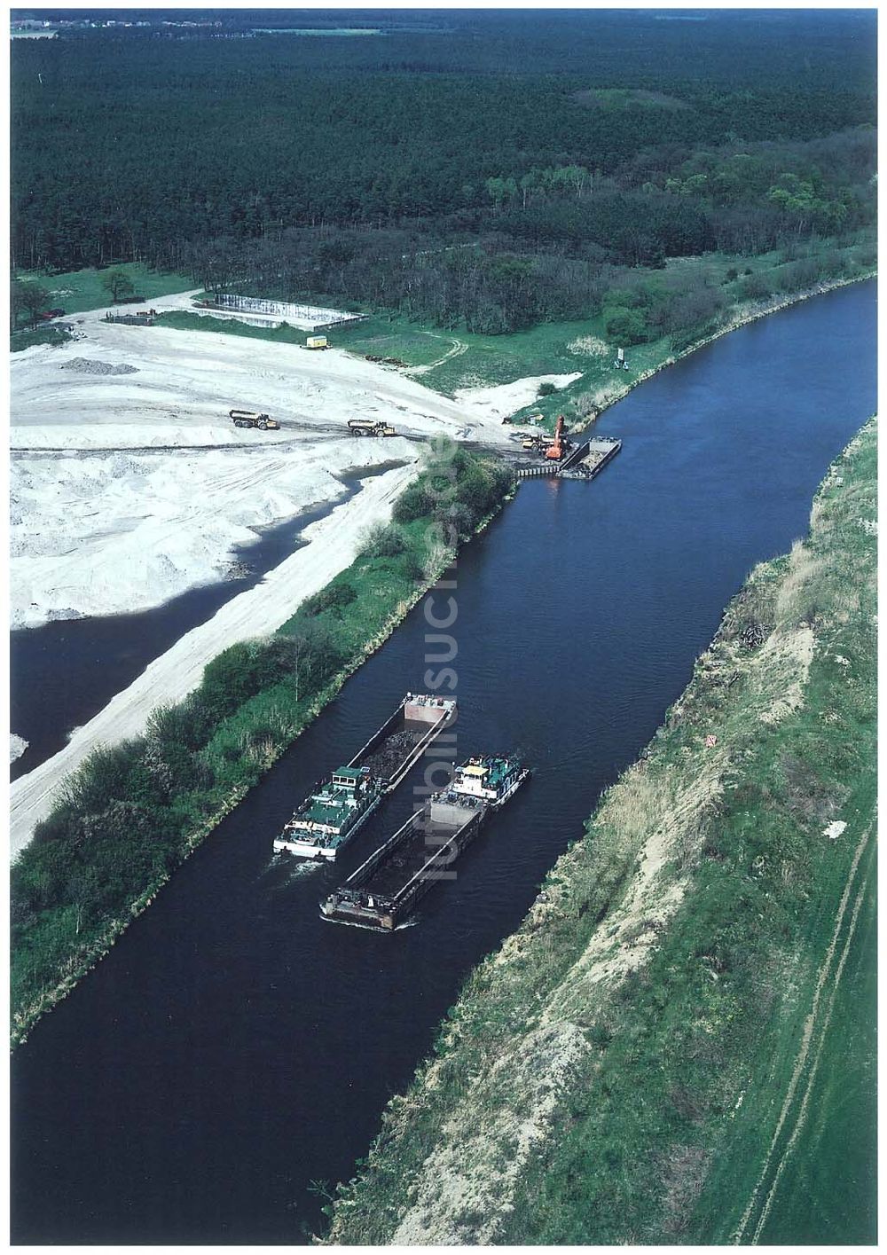 Luftbild bei Genthin - Ausbauarbeiten am Elbe-Havel-Kanal - Verlauf bei Genthin.