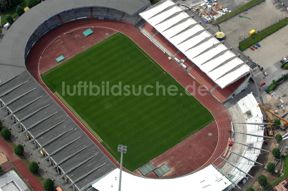 Braunschweig von oben - Ausbauarbeiten der Nordkurve im Stadion Braunschweig