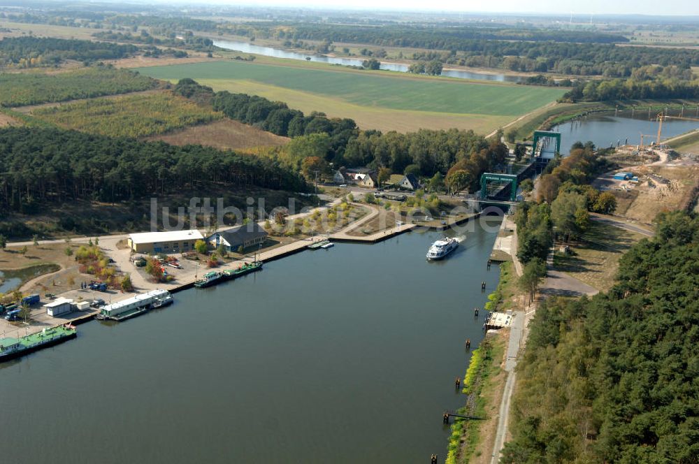 Luftbild Niegripp - Ausbauarbeiten an der Schleuse Niegripp am Elbe-Havel-Kanal