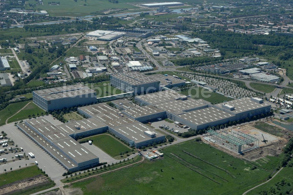 Luftbild Haldensleben - Ausbauarbeiten am Warenverteil- und Logistikzentrum in Haldensleben