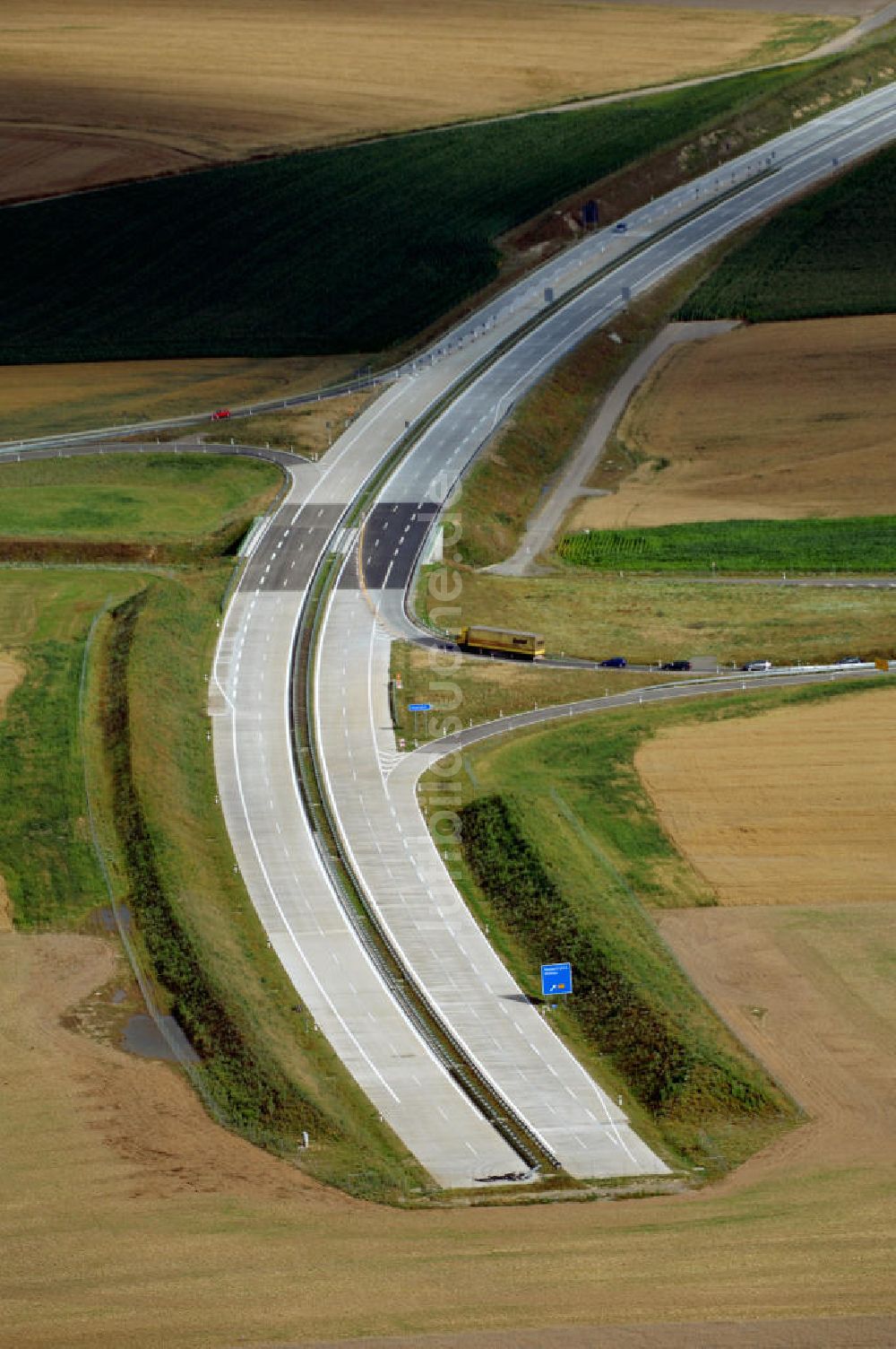 Luftbild Niederfrohna - Ausbaustand A72 Niederfrohna