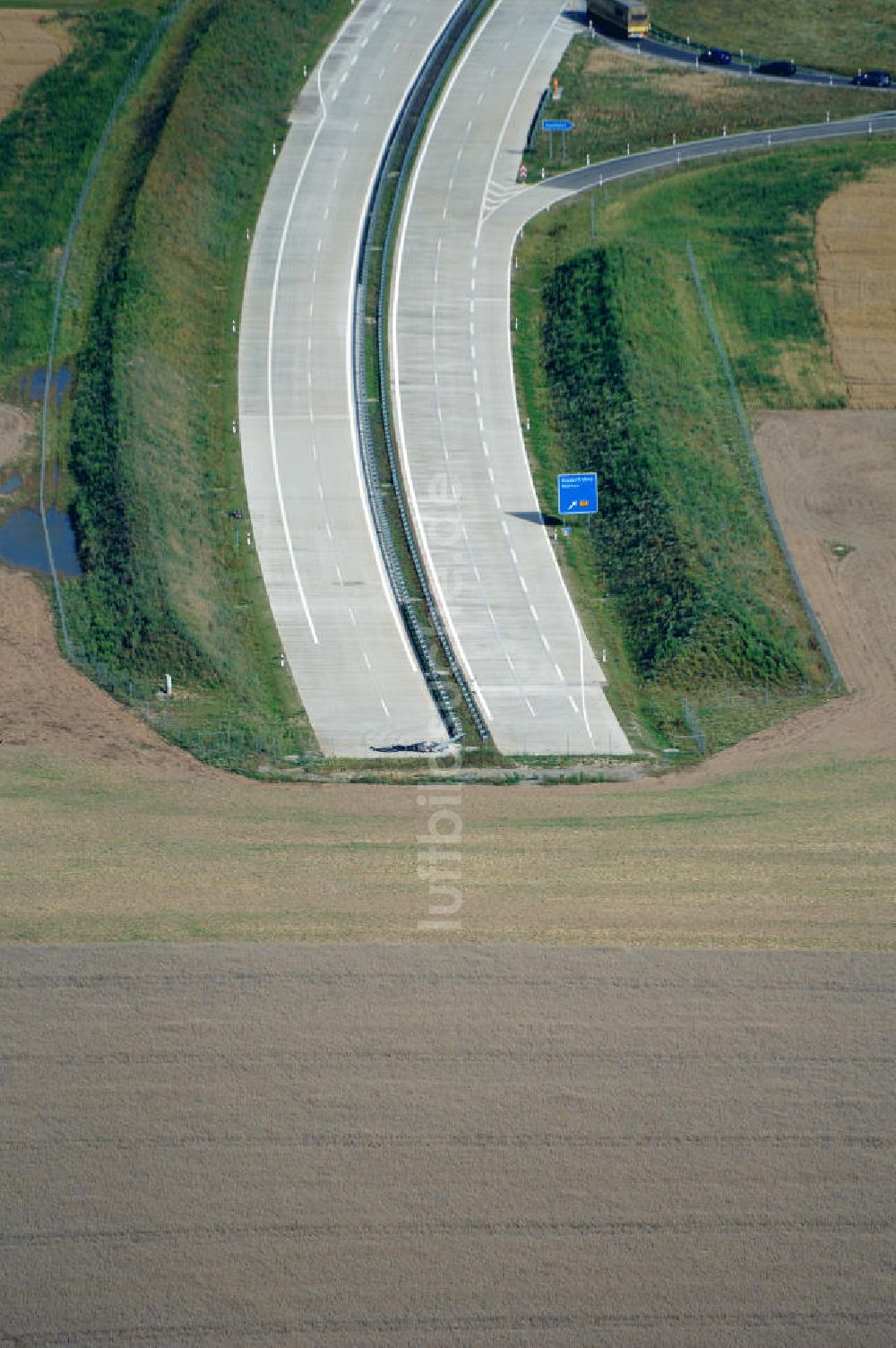 Luftaufnahme Niederfrohna - Ausbaustand A72 Niederfrohna