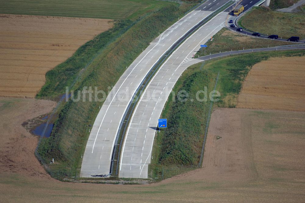 Niederfrohna von oben - Ausbaustand A72 Niederfrohna