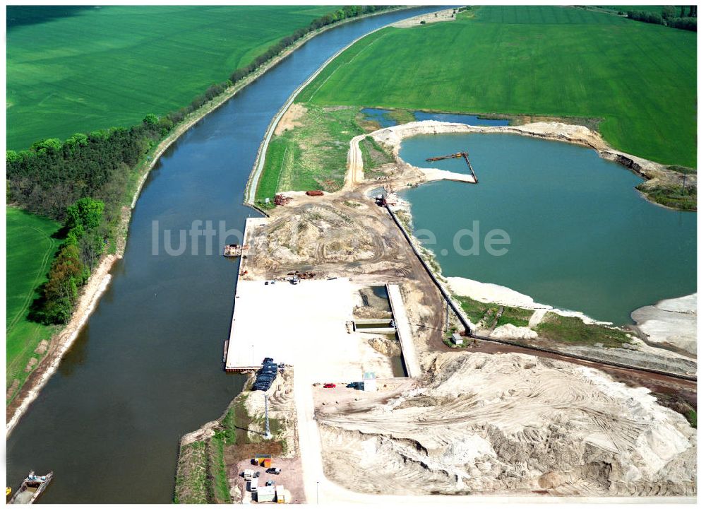 Burg / Sachsen-Anhalt von oben - Ausgleichs- und Ersatzmaßnahmen am Elbe-Havel-Kanal nordöstlich von Burg am Wasserstraßenkreuz Magdeburg / Elbe-Havel-Kanal