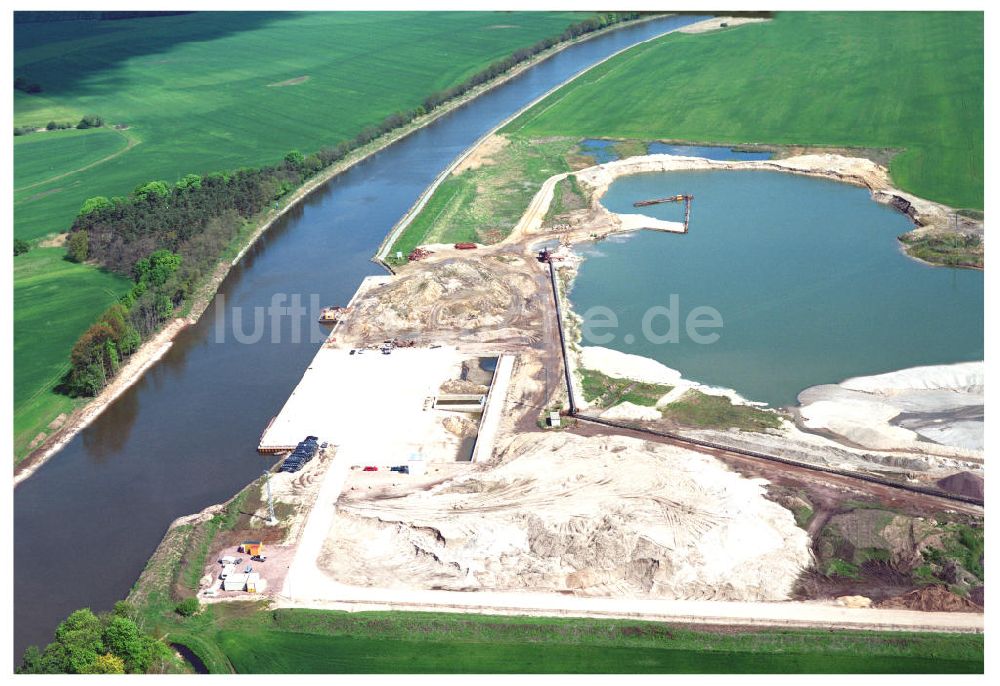 Burg / Sachsen-Anhalt aus der Vogelperspektive: Ausgleichs- und Ersatzmaßnahmen am Elbe-Havel-Kanal nordöstlich von Burg am Wasserstraßenkreuz Magdeburg / Elbe-Havel-Kanal