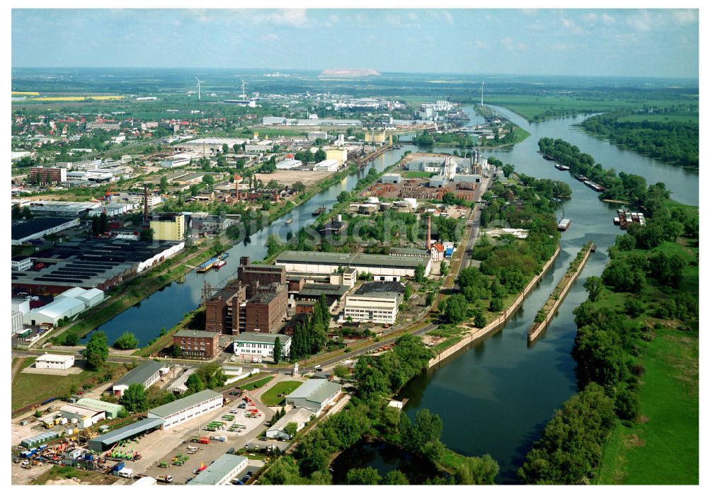 Magdeburg / Sachsen-Anhalt von oben - Ausgleichs- und Ersatzmaßnahmen am Wasserstraßenkreuz Magdeburg / Elbe-Havel-Kanal