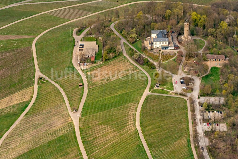 Heilbronn aus der Vogelperspektive: Aussichtspunkt und Gebäude des Restaurant Höhenrestaurant Wartberg in Heilbronn im Bundesland Baden-Württemberg, Deutschland