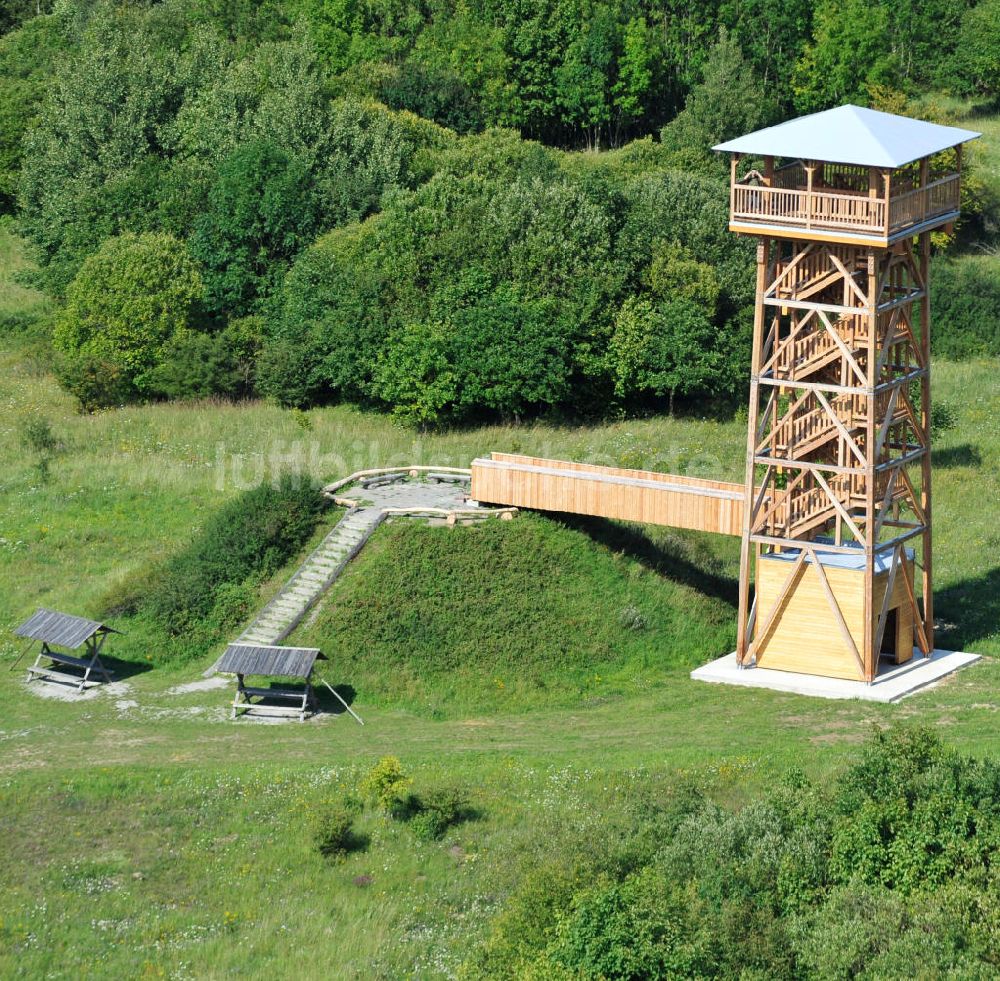 Luftaufnahme Eisenach - Aussichtsturm Hainich-Blick im Nationalpark Hainich