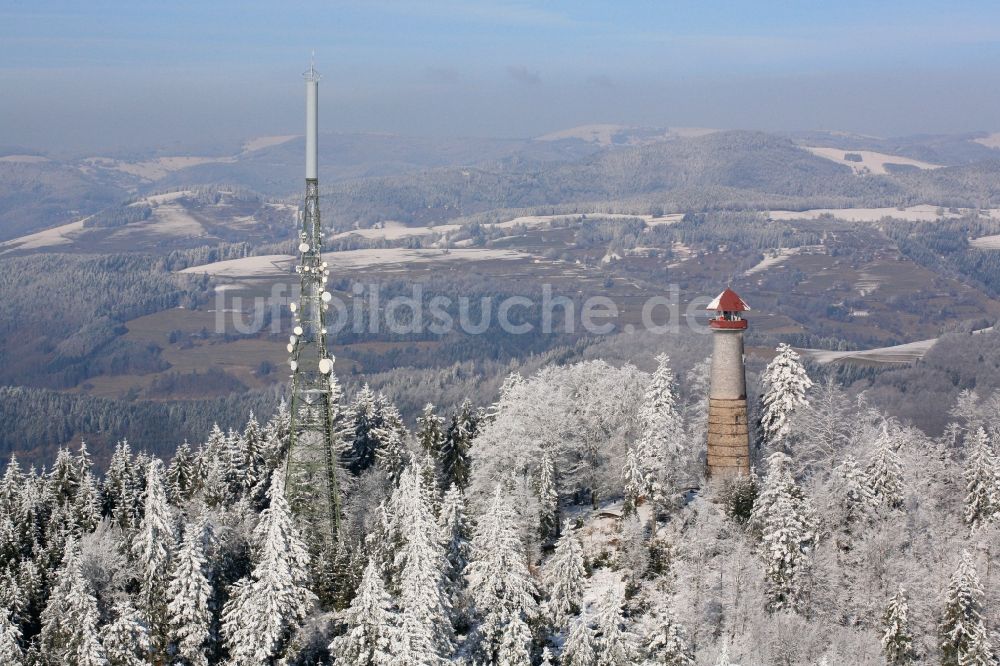 Luftbild Zell im Wiesental - Aussichtsturm Hohe Möhr in Zell im Wiesental im Bundesland Baden-Württemberg