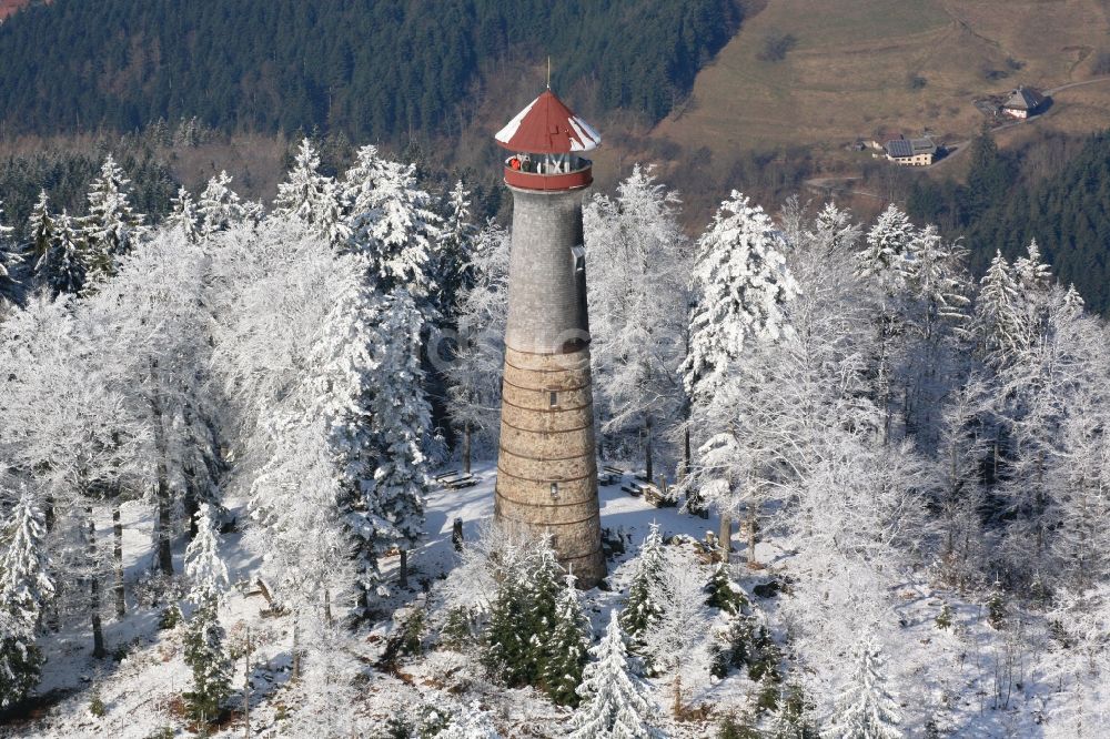 Zell im Wiesental aus der Vogelperspektive: Aussichtsturm Hohe Möhr in Zell im Wiesental im Bundesland Baden-Württemberg