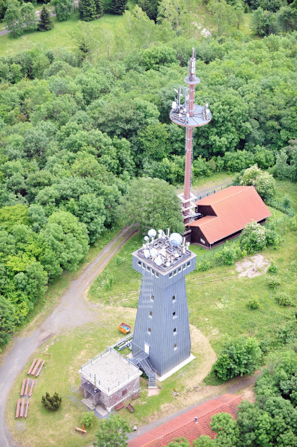 Breitungen von oben - Aussichtsturm in Thüringen