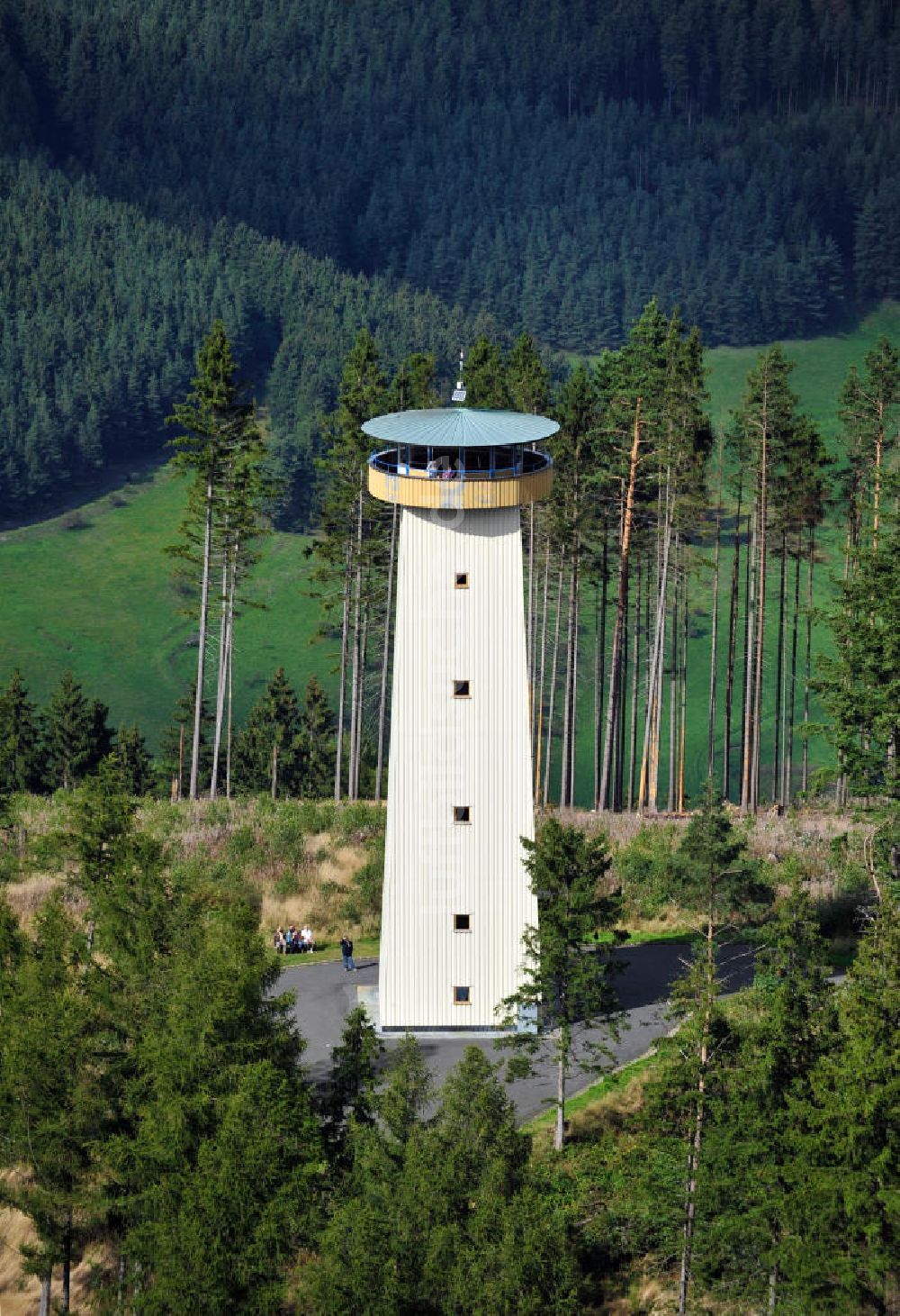 Springelhof von oben - Aussichtsturm Thüringer Warte in Bayern