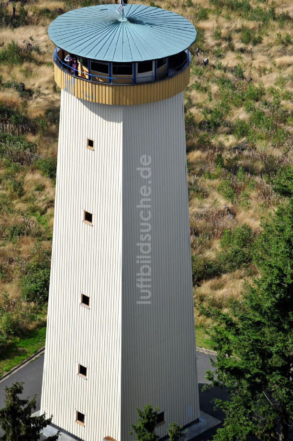 Springelhof von oben - Aussichtsturm Thüringer Warte in Bayern