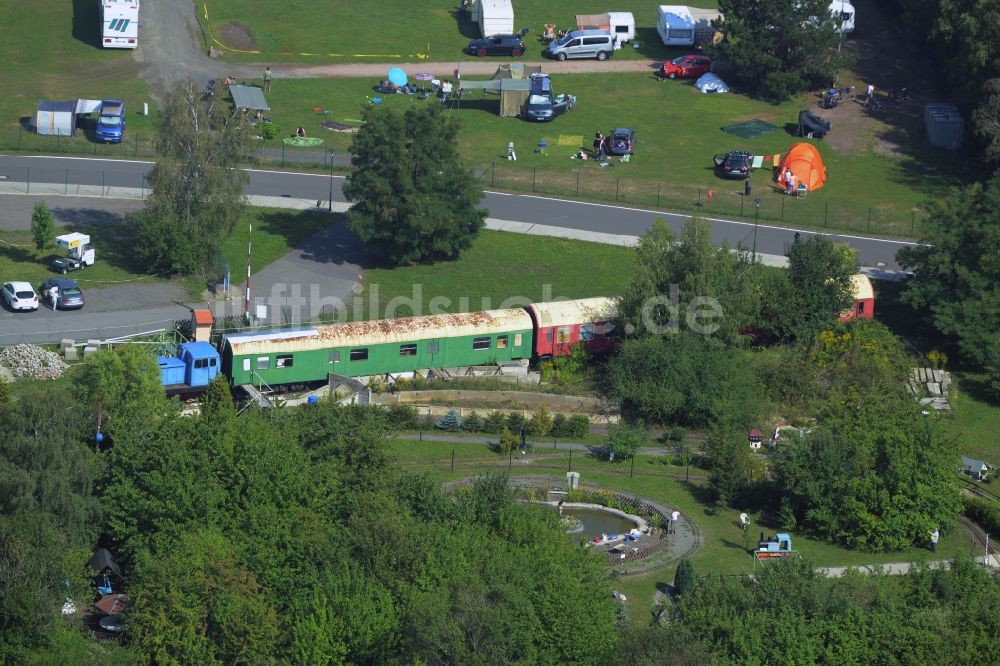 Luftbild Markkleeberg - Ausstellung und Gelände des Modellbauparks Auenhain in Markkleeberg im Bundesland Sachsen