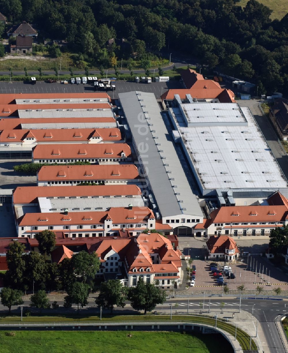 Luftbild Dresden - Ausstellungsgelände und Messehallen der MESSE DRESDEN GmbH in Dresden im Bundesland Sachsen