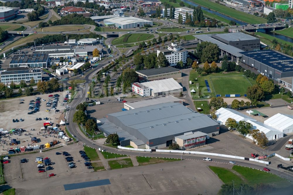 Luftaufnahme Offenburg - Ausstellungsgelände und Messehallen der Messe Offenburg und Oberrheinhallen in Offenburg im Bundesland Baden-Württemberg, Deutschland