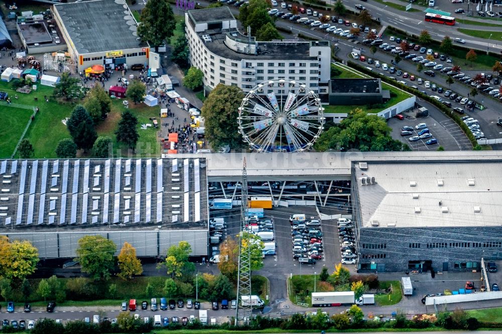 Luftaufnahme Offenburg - Ausstellungsgelände und Messehallen der Oberrhein Messe in Offenburg im Bundesland Baden-Württemberg, Deutschland