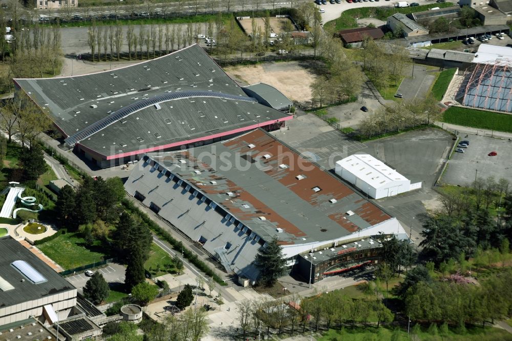 Saint-Etienne aus der Vogelperspektive: Ausstellungsgelände und Messehallen der Parc des expositions de Saint-Etienne am Boulevard Jules Janin in Saint-Etienne in Auvergne Rhone-Alpes, Frankreich