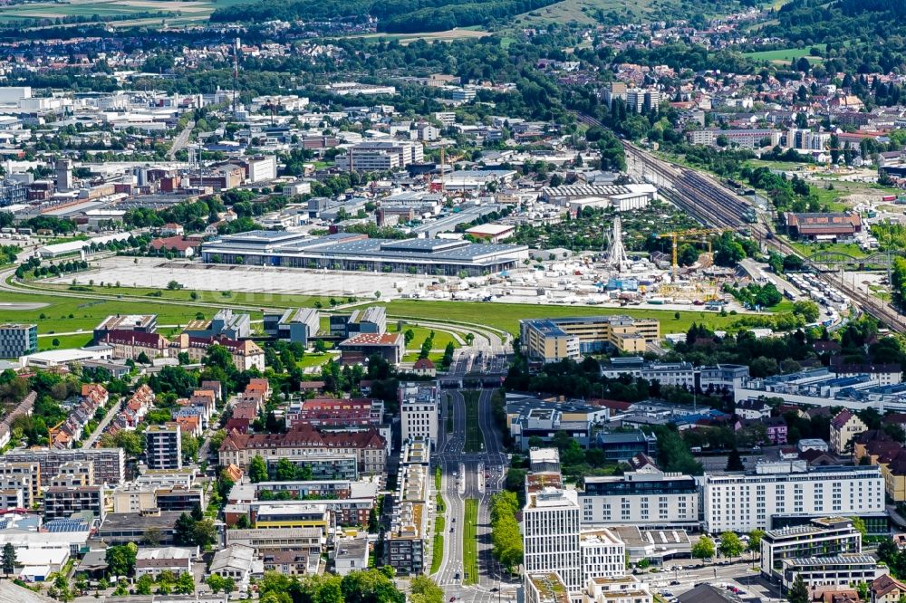 Freiburg im Breisgau aus der Vogelperspektive: Ausstellungsgelände und Messehallen der Stadt Freiburg im Breisgau im Bundesland Baden-Württemberg, Deutschland