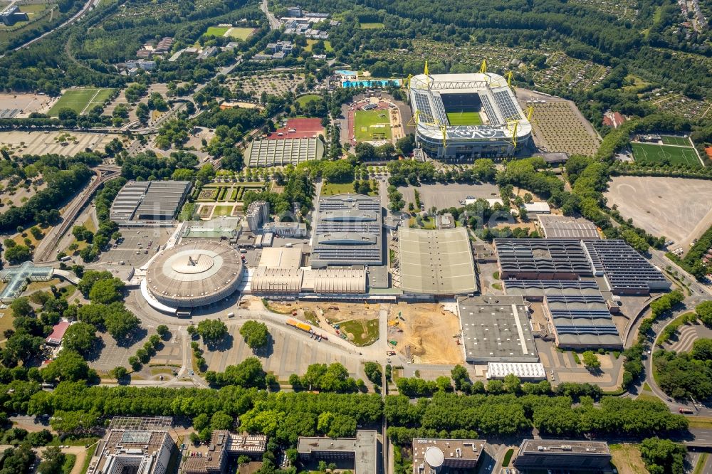 Luftaufnahme Dortmund - Ausstellungsgelände und Messehallen der Westfalenhallen in Dortmund im Bundesland Nordrhein-Westfalen